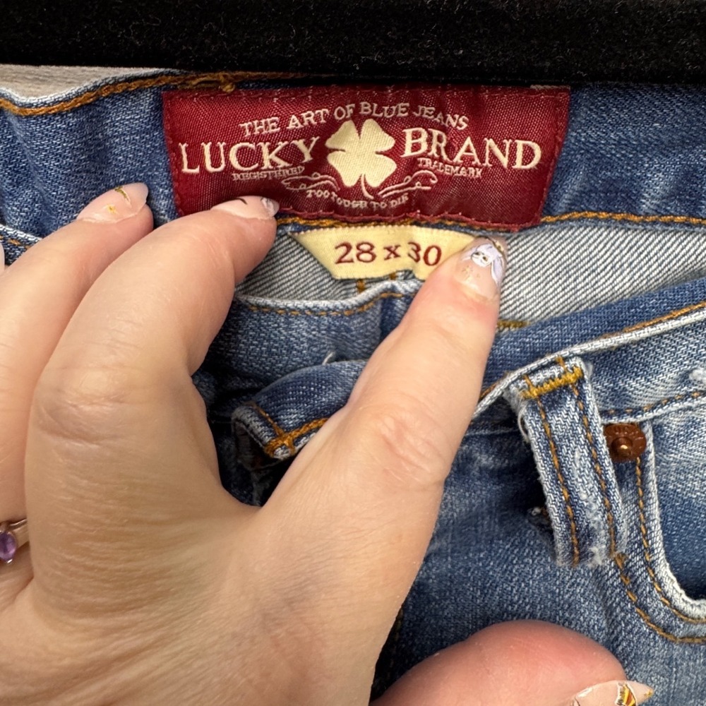 Lucky Brand 221 Y2K Original Straight Womens Jeans 28x30 Medium Wash Blue Denim - Picture 3 of 12